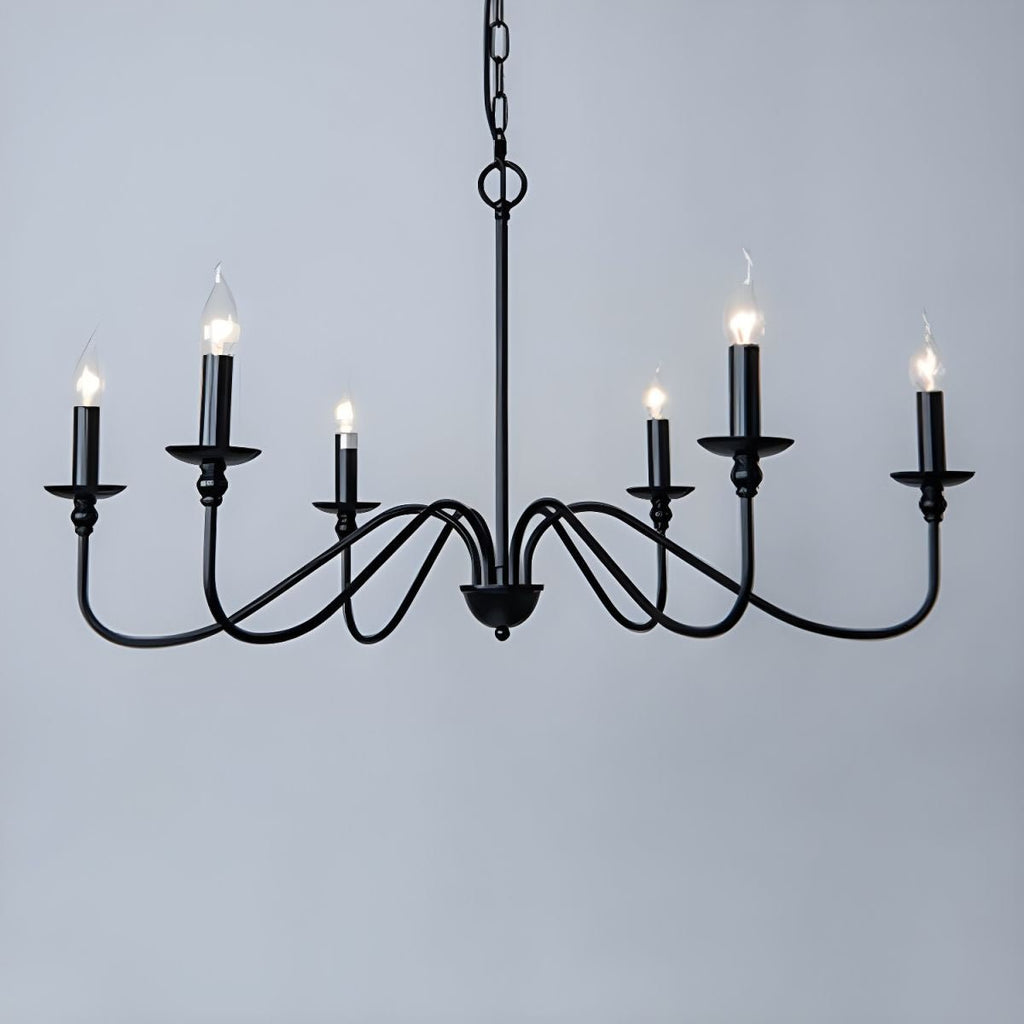 Lustra Chandelier Bougie Dorée Bras Courbés - Neutralighting