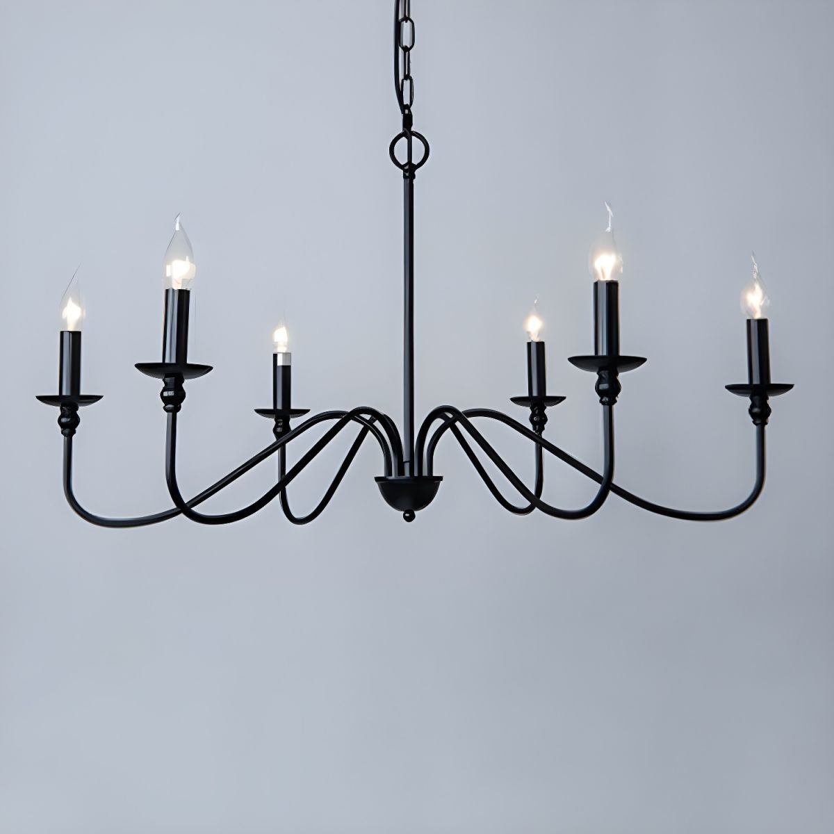 Lustra Chandelier Bougie Dorée Bras Courbés - Neutralighting