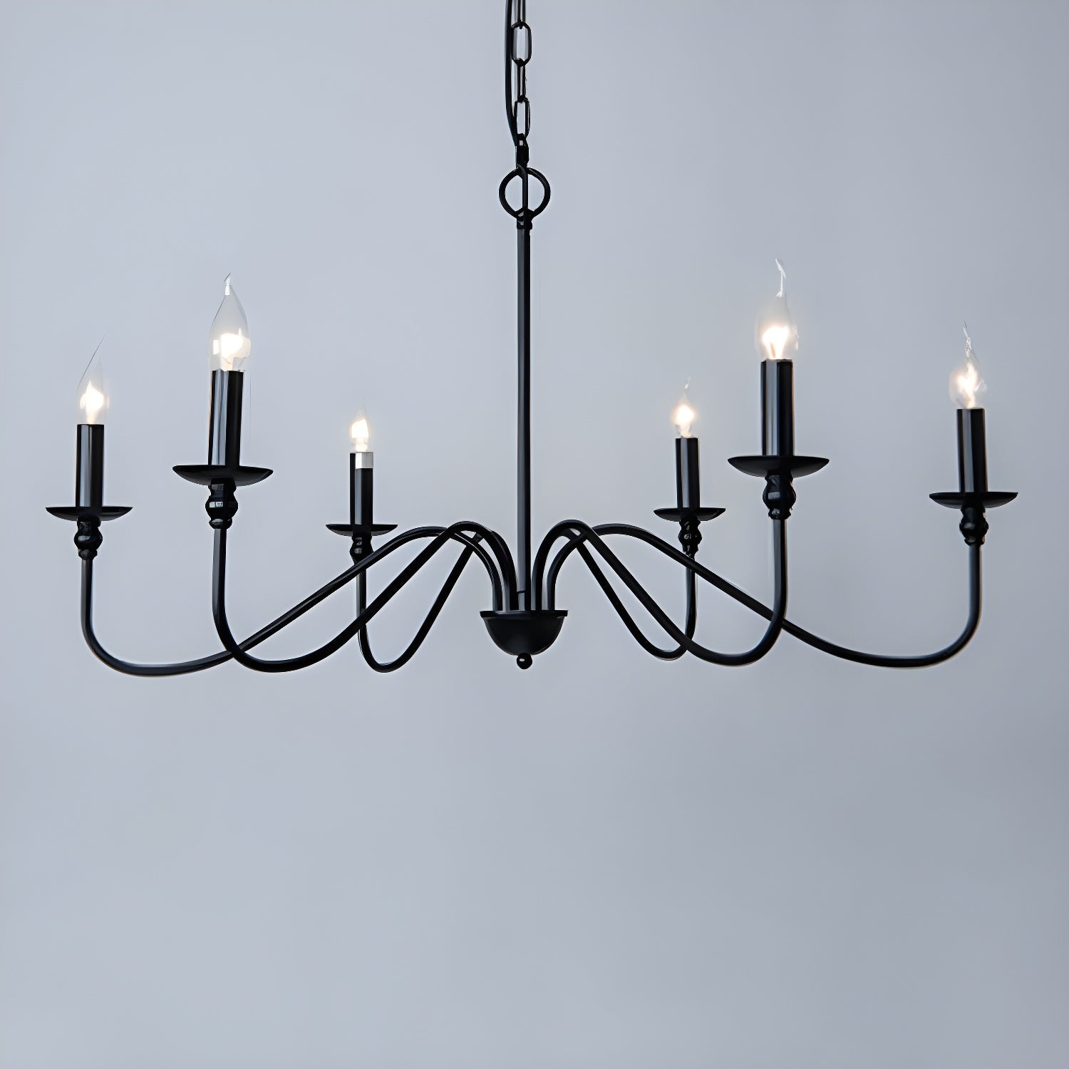 Lustra Chandelier Bougie Dorée Bras Courbés - Neutralighting