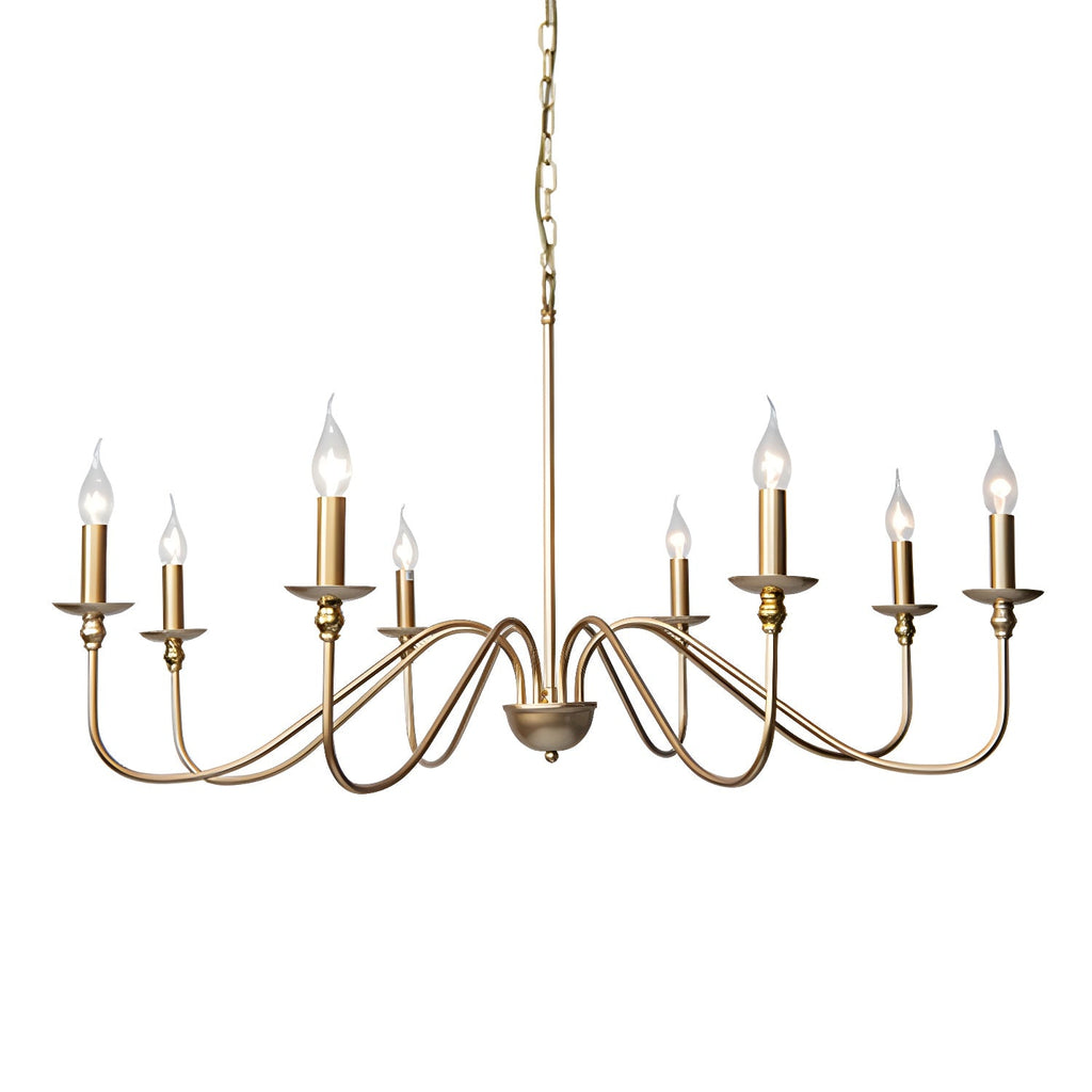 Lustra Chandelier Bougie Dorée Bras Courbés - Neutralighting