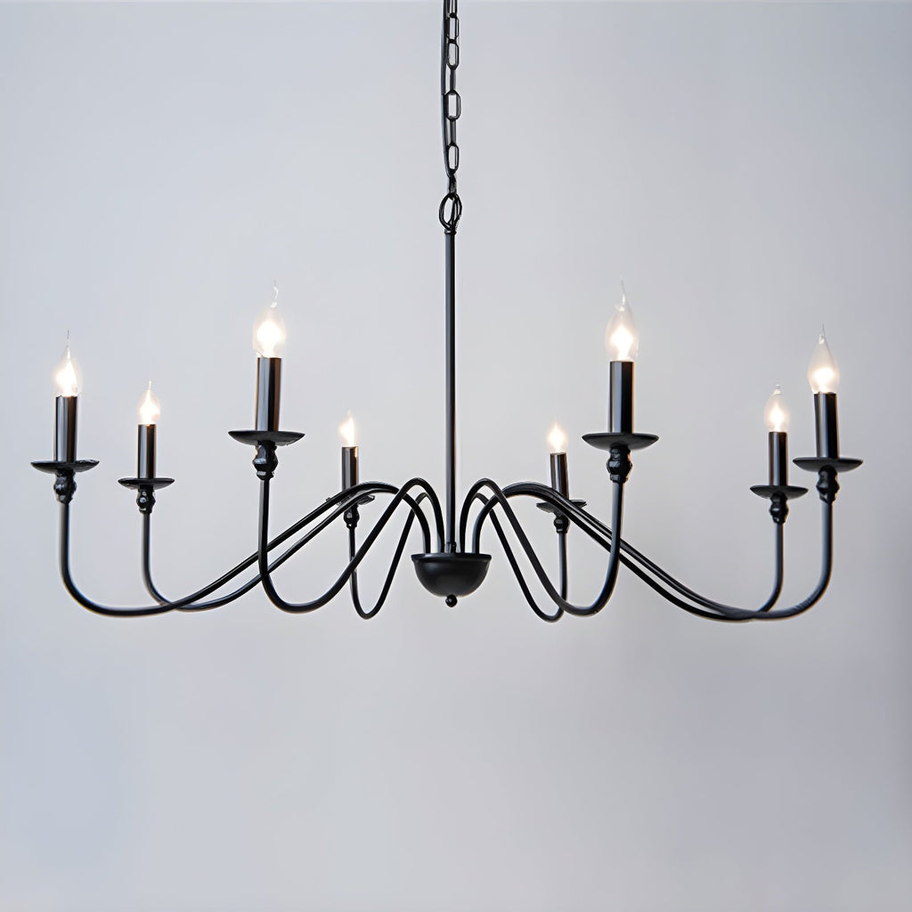 Lustra Chandelier Bougie Dorée Bras Courbés - Neutralighting