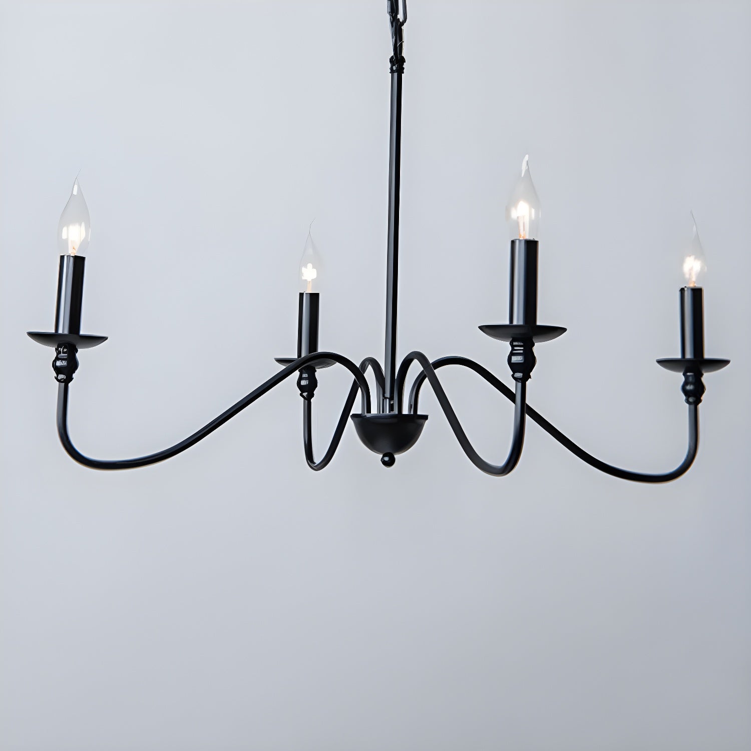 Lustra Chandelier Bougie Dorée Bras Courbés - Neutralighting