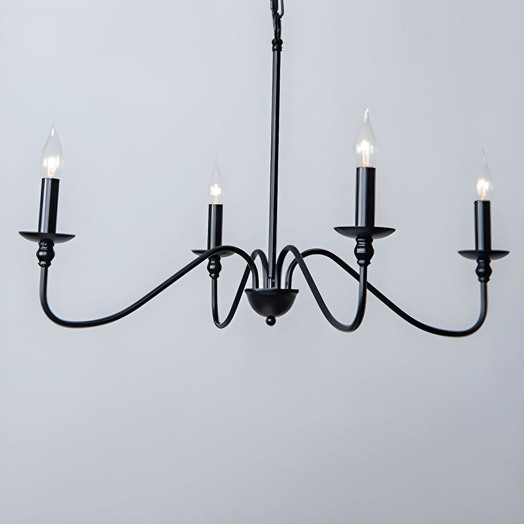 Lustra Chandelier Bougie Dorée Bras Courbés - Neutralighting