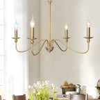 Lustra Chandelier Bougie Dorée Bras Courbés - Neutralighting