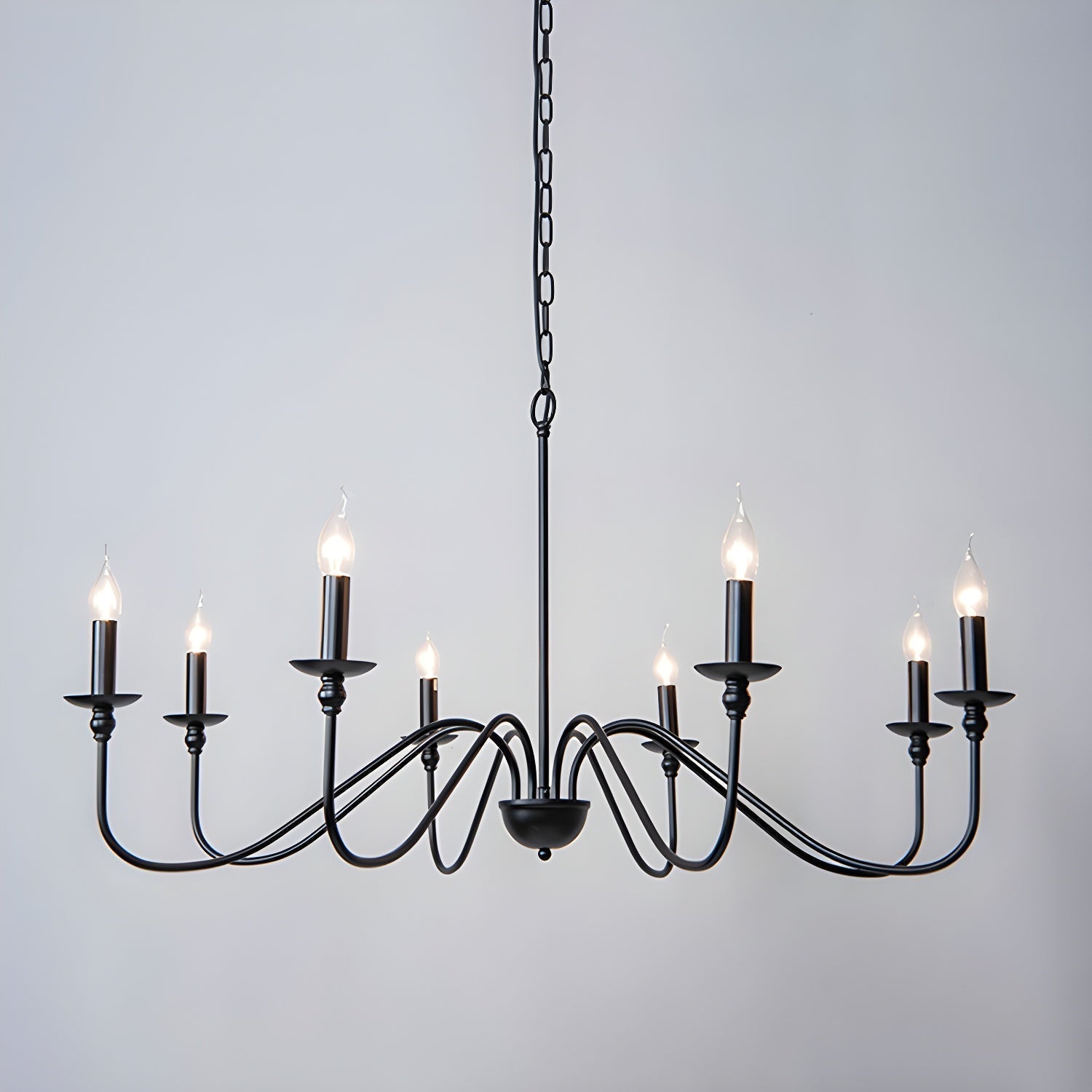 Lustra Chandelier Bougie Dorée Bras Courbés - Neutralighting