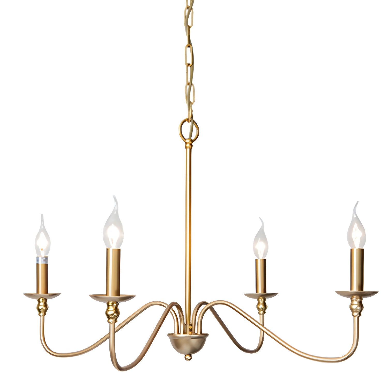 Lustra Chandelier Bougie Dorée Bras Courbés - Neutralighting