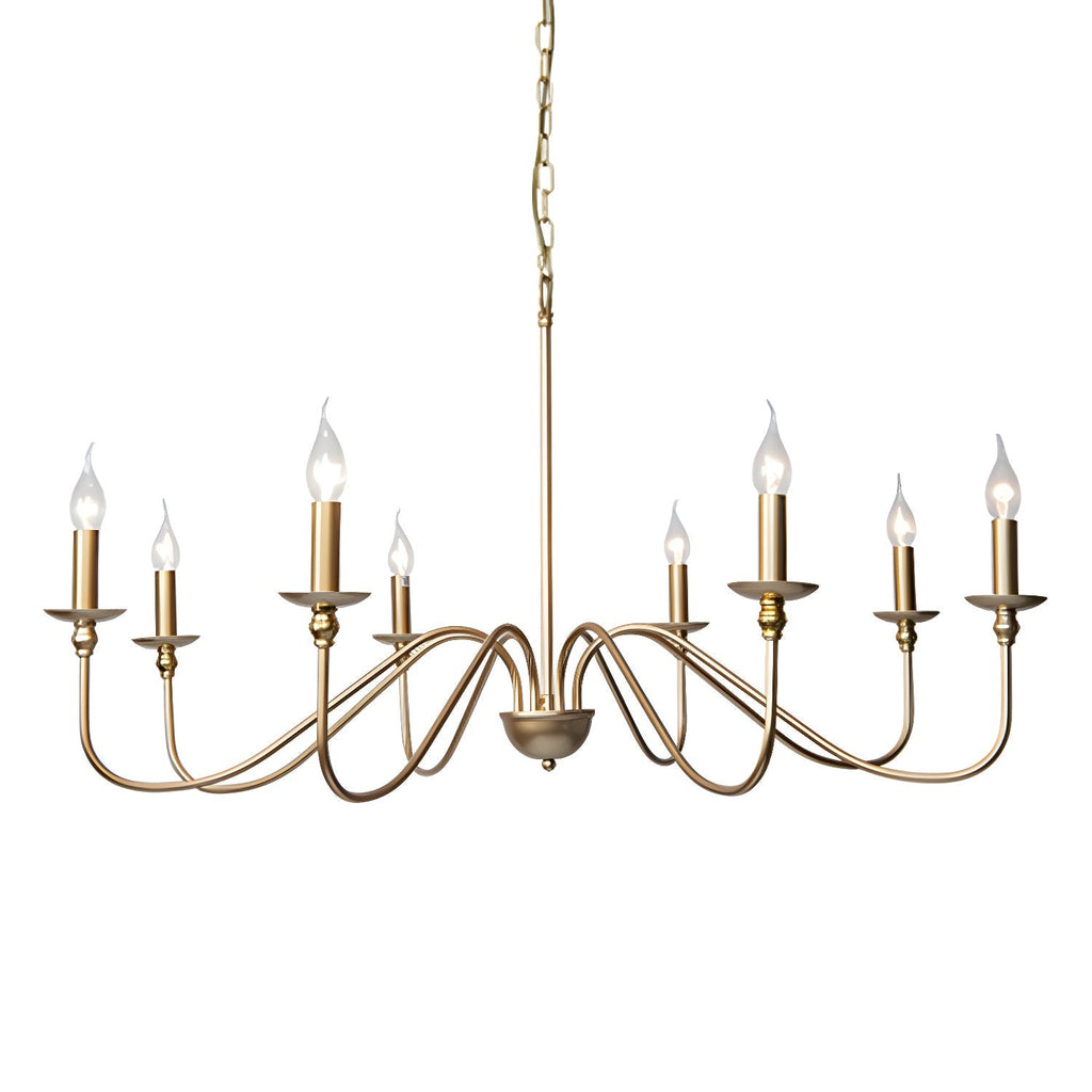 Lustra Chandelier Bougie Dorée Bras Courbés - Neutralighting