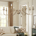 Lustra Chandelier Bougie Dorée Bras Courbés - Neutralighting