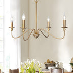 Lustra Chandelier Bougie Dorée Bras Courbés - Neutralighting
