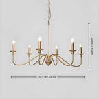Lustra Chandelier Bougie Dorée Bras Courbés - Neutralighting