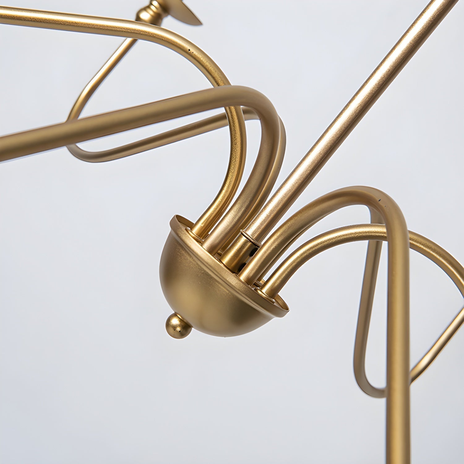 Lustra Chandelier Bougie Dorée Bras Courbés - Neutralighting