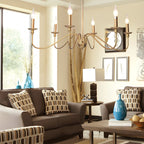 Lustra Chandelier Bougie Dorée Bras Courbés - Neutralighting
