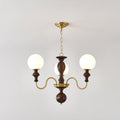 Lustra Chandelier Bois Laiton Globe Intemporel - Neutralighting