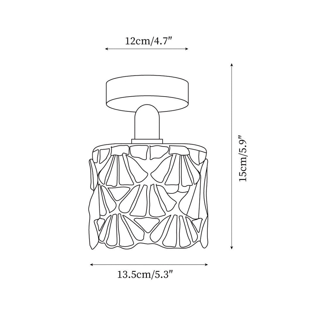 Rosavine Plafonnier Semi-Encastré Verre Coloré Tiffany - Neutralighting