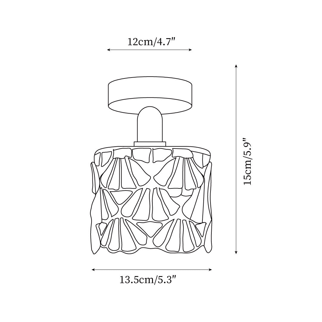 Rosavine Plafonnier Semi-Encastré Verre Coloré Tiffany - Neutralighting
