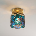 Rosavine Plafonnier Semi-Encastré Verre Coloré Tiffany - Neutralighting