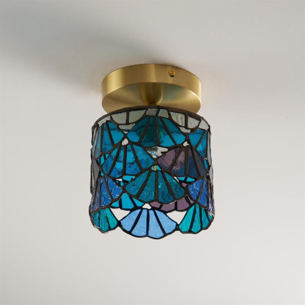 Rosavine Plafonnier Semi-Encastré Verre Coloré Tiffany - Neutralighting