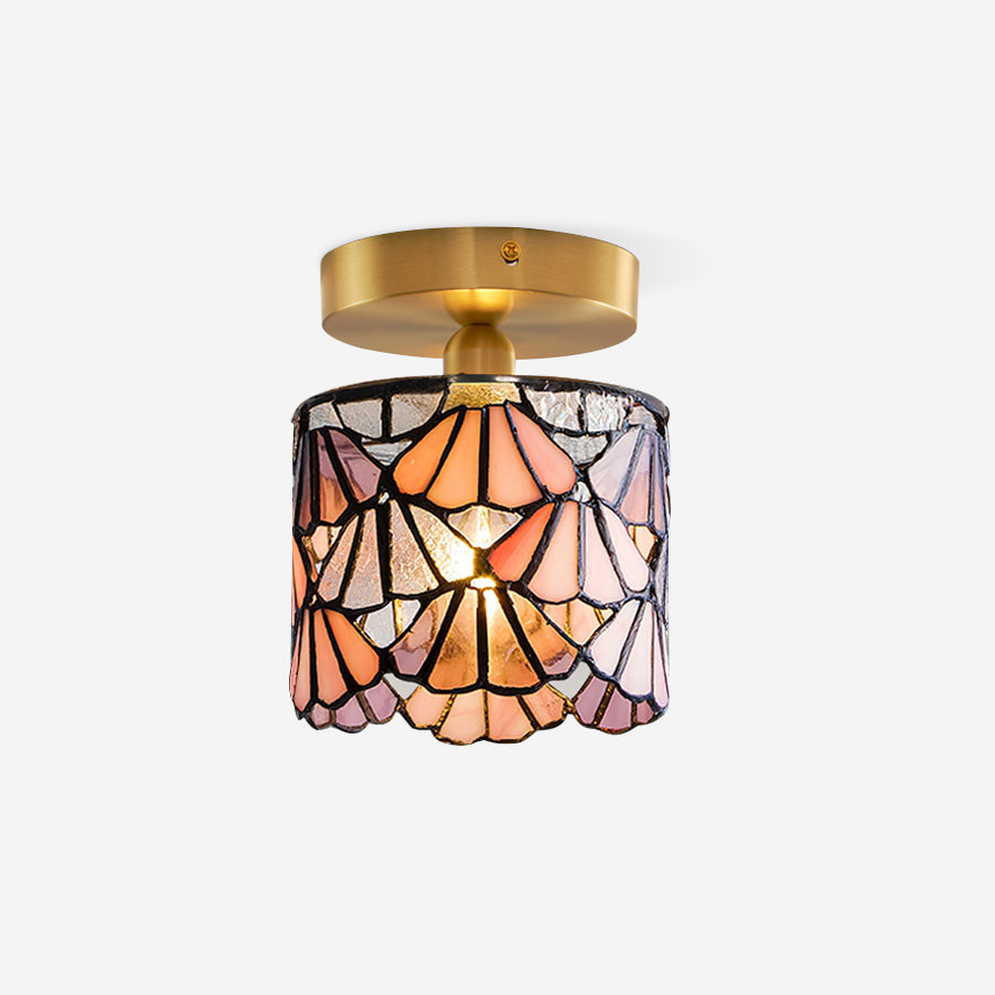 Rosavine Plafonnier Semi-Encastré Verre Coloré Tiffany - Neutralighting