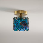Rosavine Plafonnier Semi-Encastré Verre Coloré Tiffany - Neutralighting