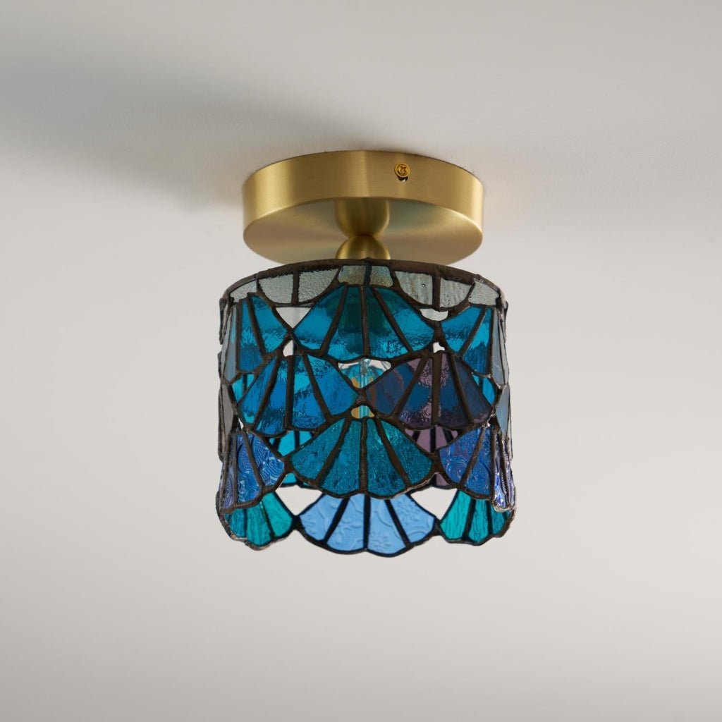 Rosavine Plafonnier Semi-Encastré Verre Coloré Tiffany - Neutralighting