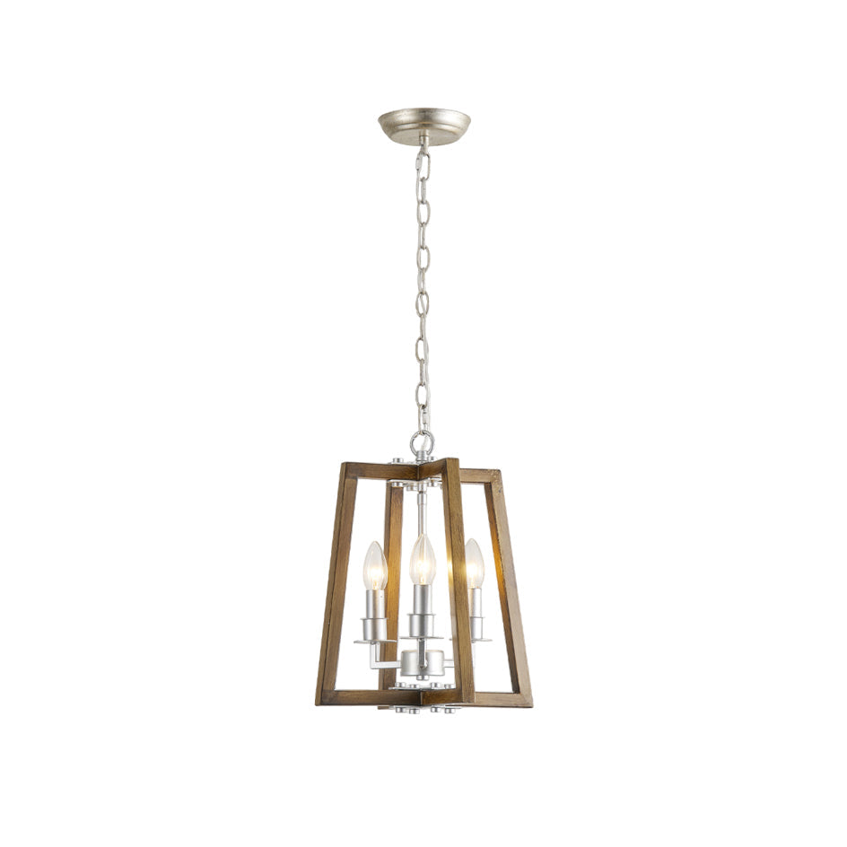 Tinsley Ancien Ouvrir Cadre Bois Lumière Pendentif - Neutralighting