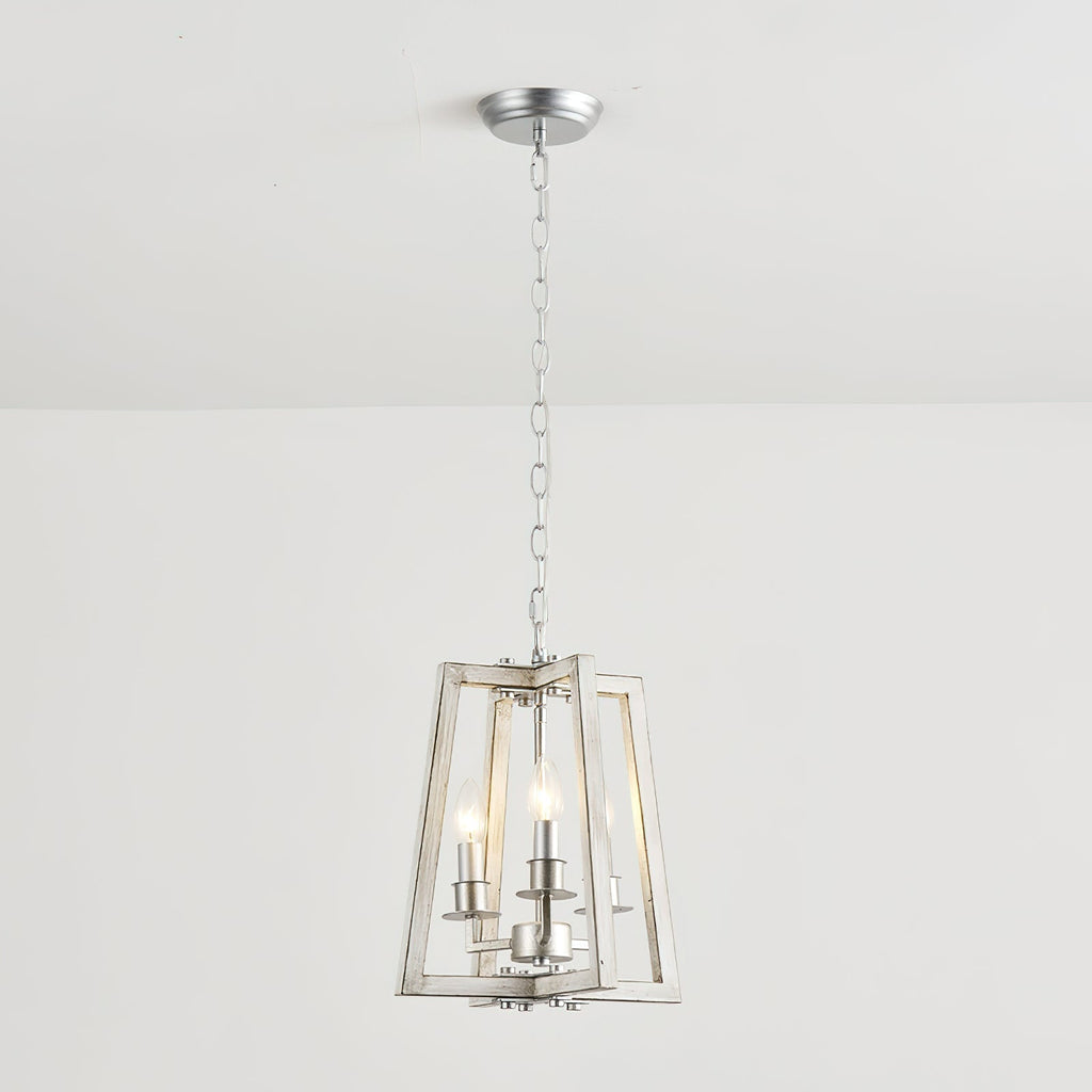 Tinsley Ancien Ouvrir Cadre Bois Lumière Pendentif - Neutralighting