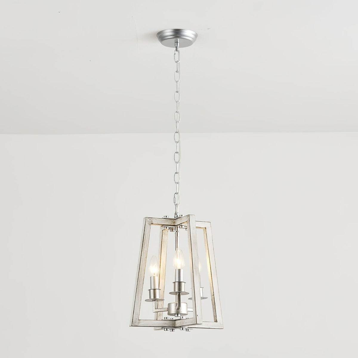 Tinsley Ancien Ouvrir Cadre Bois Lumière Pendentif - Neutralighting