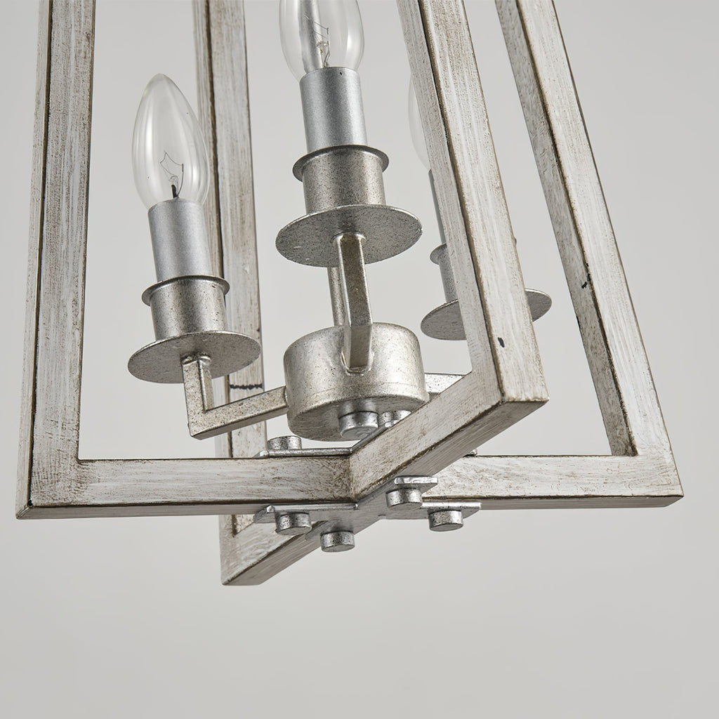 Tinsley Ancien Ouvrir Cadre Bois Lumière Pendentif - Neutralighting