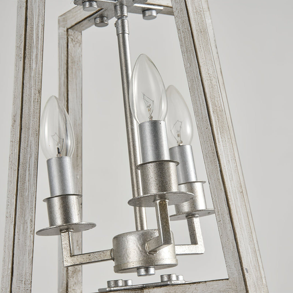 Tinsley Ancien Ouvrir Cadre Bois Lumière Pendentif - Neutralighting