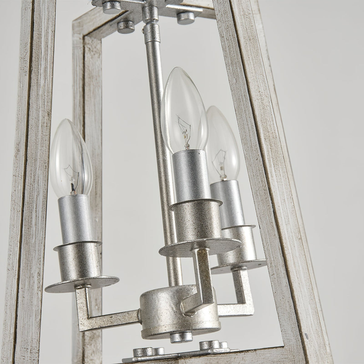 Tinsley Ancien Ouvrir Cadre Bois Lumière Pendentif - Neutralighting