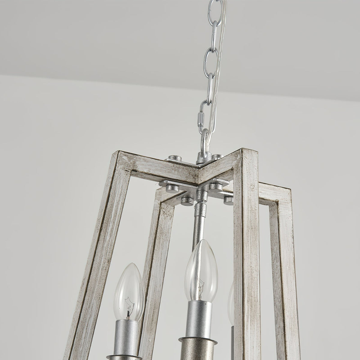 Tinsley Ancien Ouvrir Cadre Bois Lumière Pendentif - Neutralighting