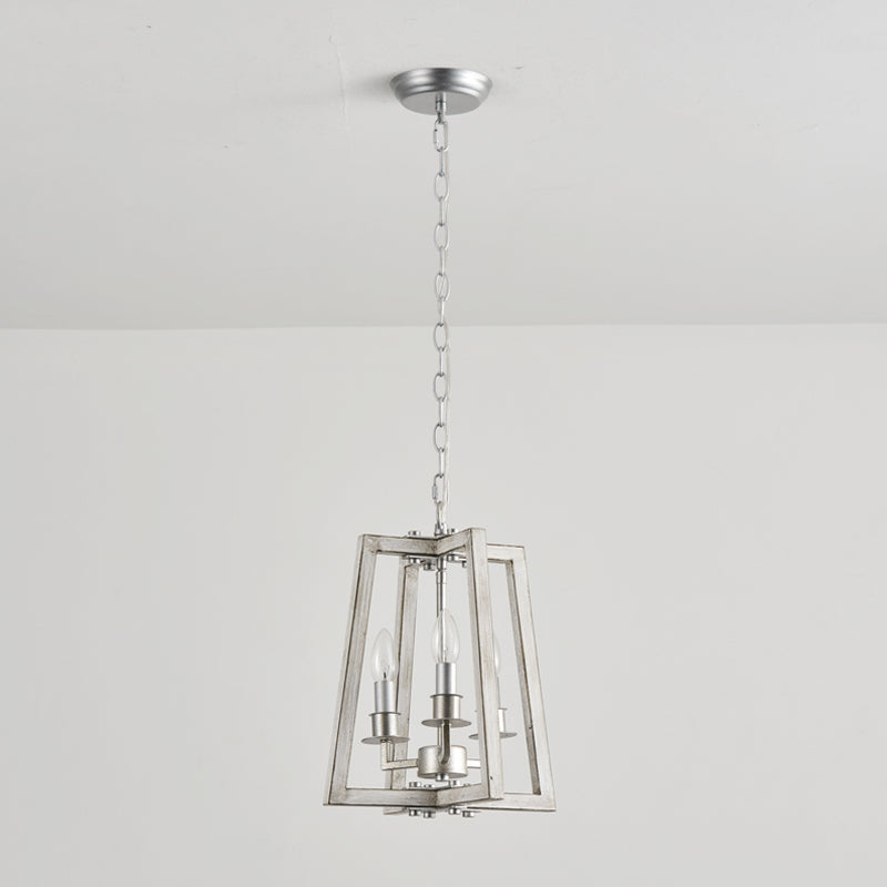 Tinsley Ancien Ouvrir Cadre Bois Lumière Pendentif - Neutralighting