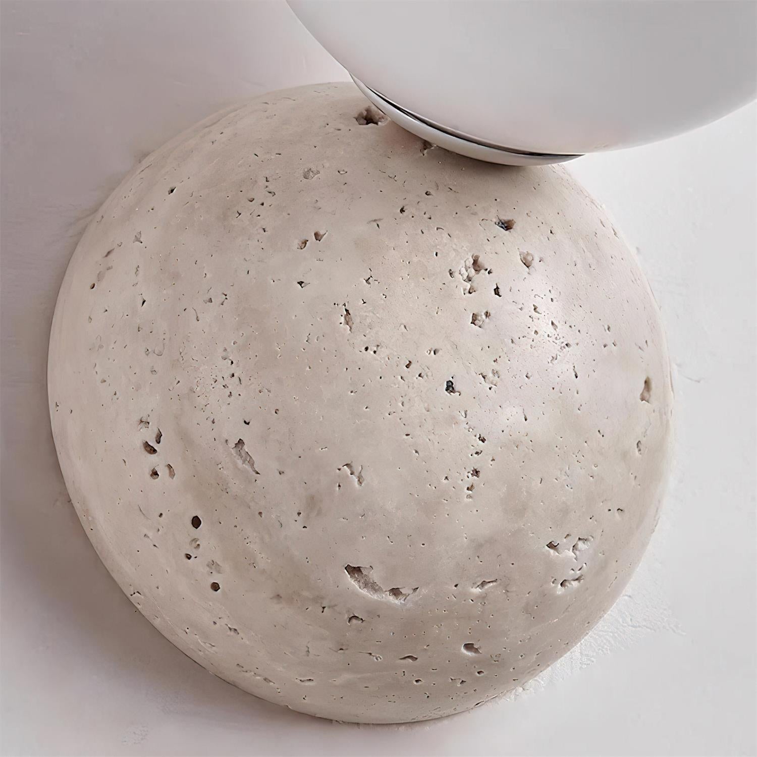 Ritta Applique Murale Travertin Design Double Sphère - Neutralighting