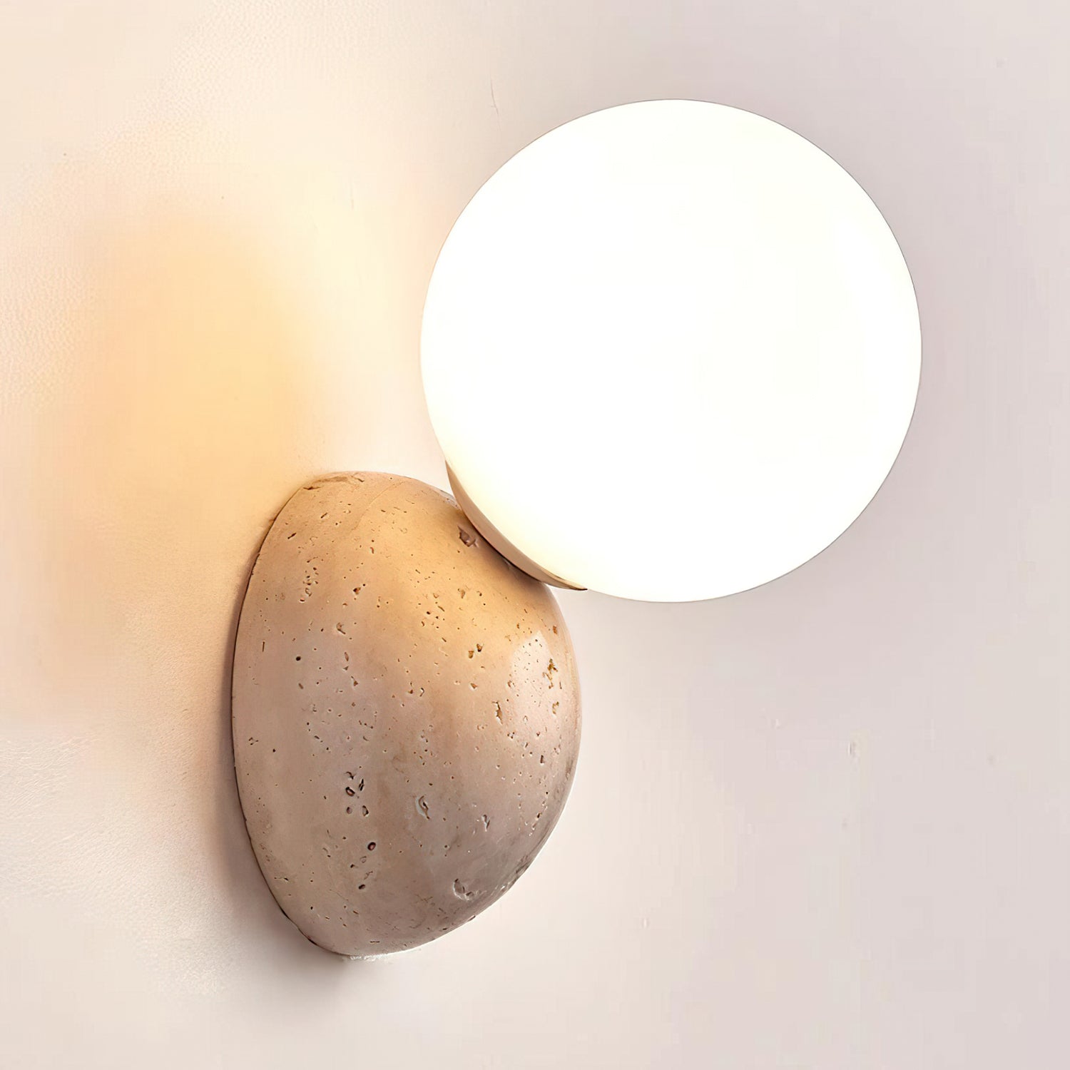 Ritta Applique Murale Travertin Design Double Sphère - Neutralighting