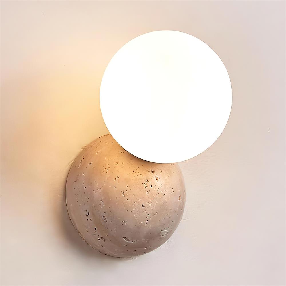 Ritta Applique Murale Travertin Design Double Sphère - Neutralighting