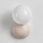 Ritta Applique Murale Travertin Design Double Sphère - Neutralighting