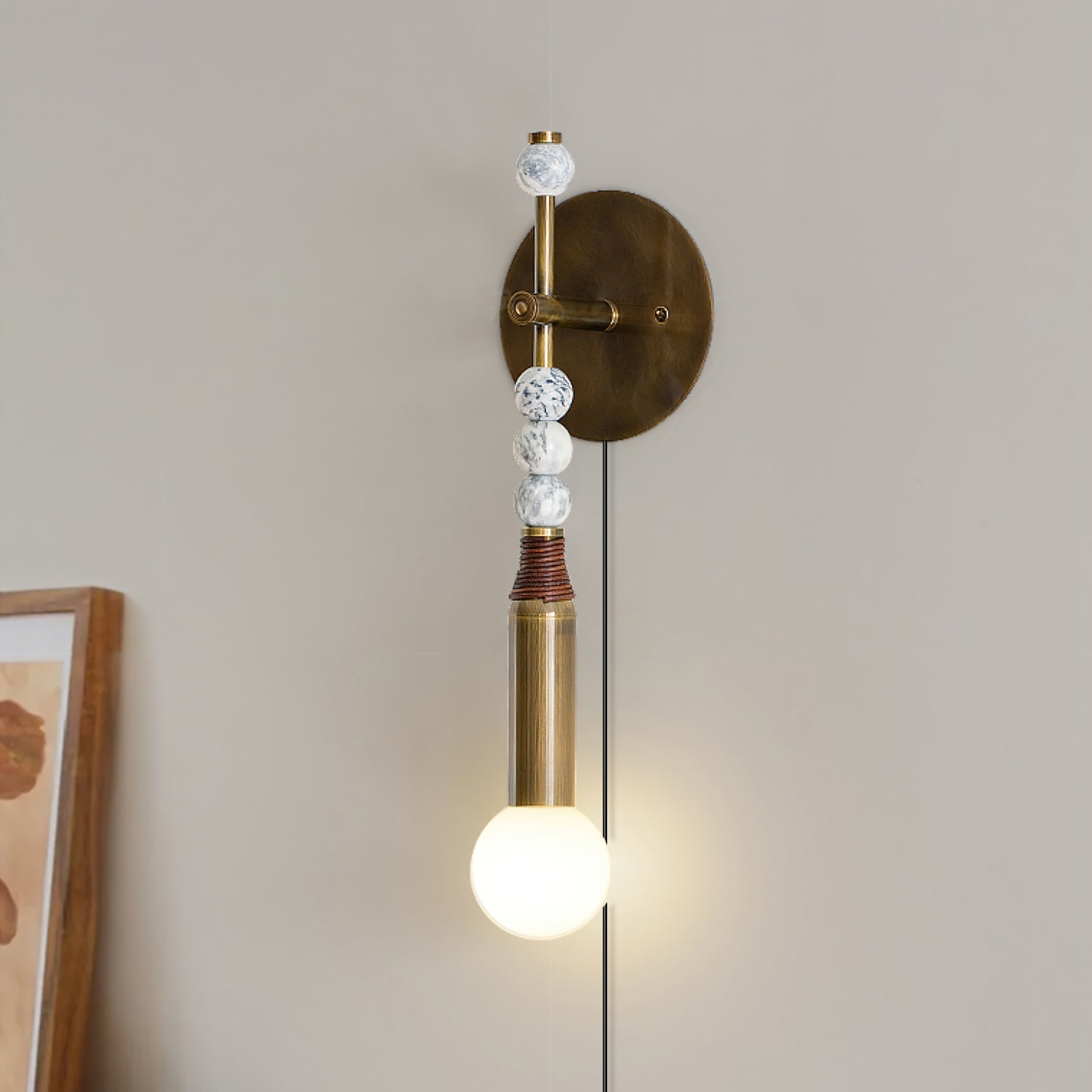 Vadorora Premium Elegance Plug-in Marble Wall Lamp - Neutralighting