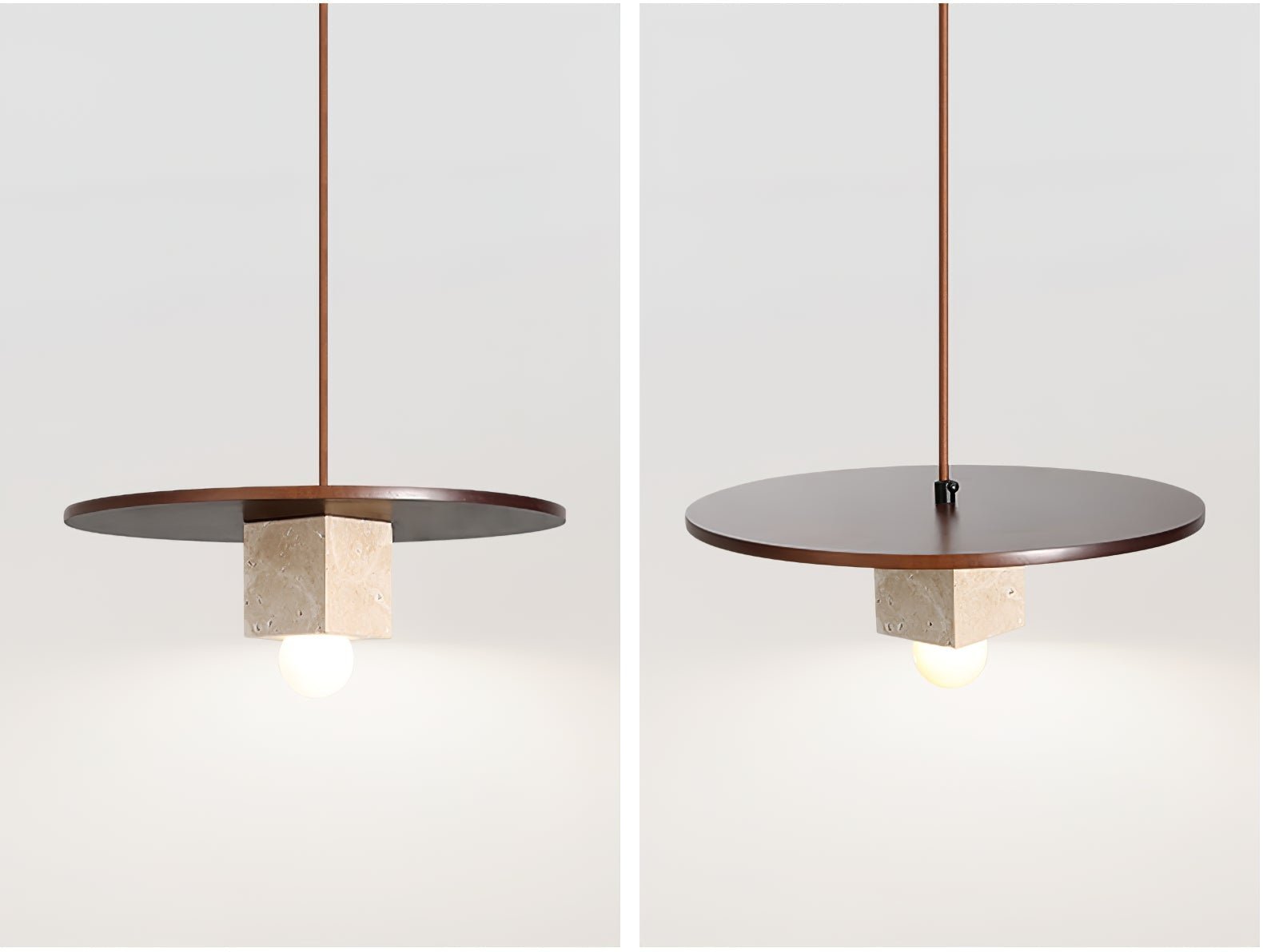 Ucariel Géométrique Travertin Pendentif Lumière - Neutralighting