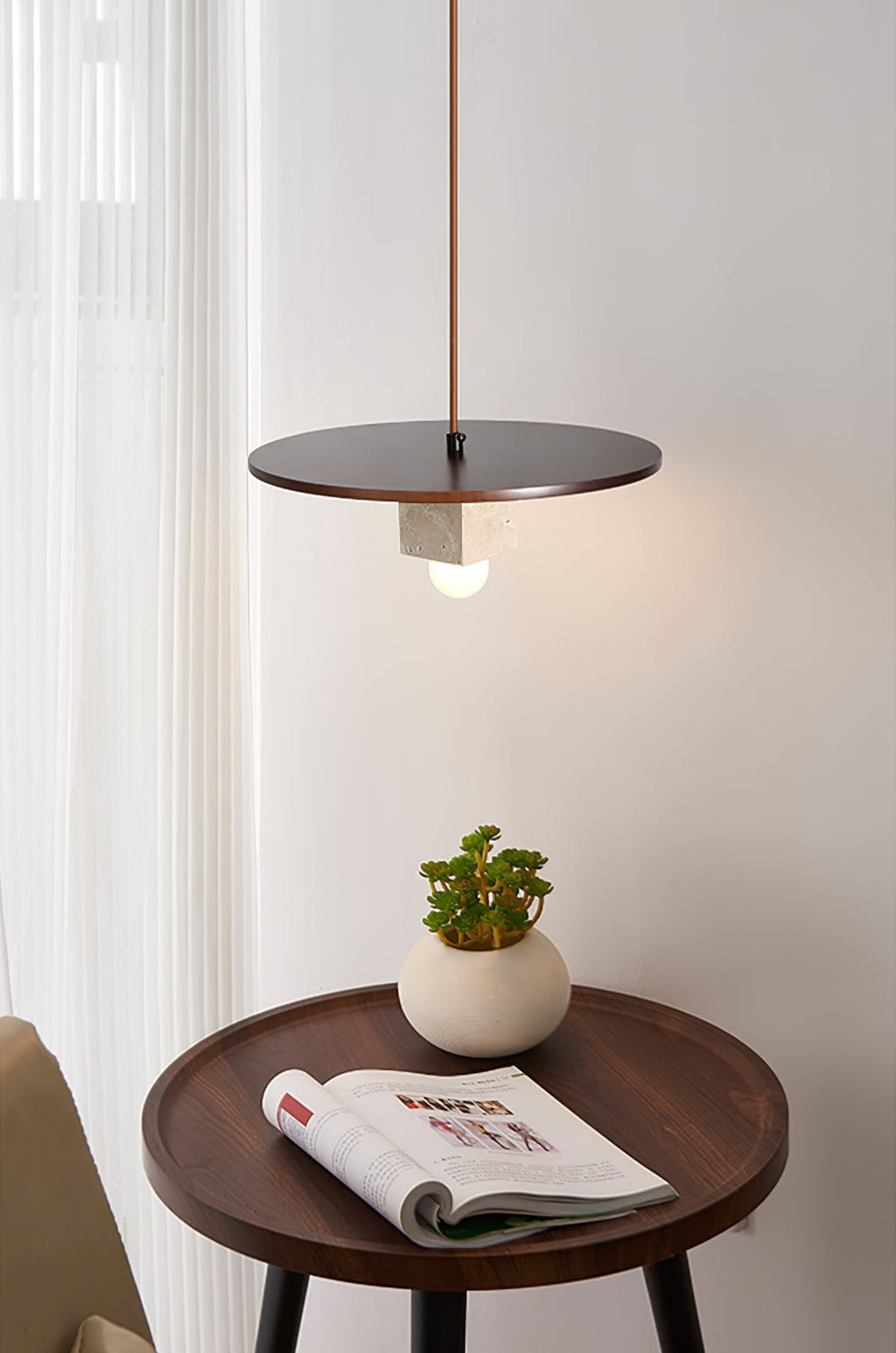 Ucariel Géométrique Travertin Pendentif Lumière - Neutralighting