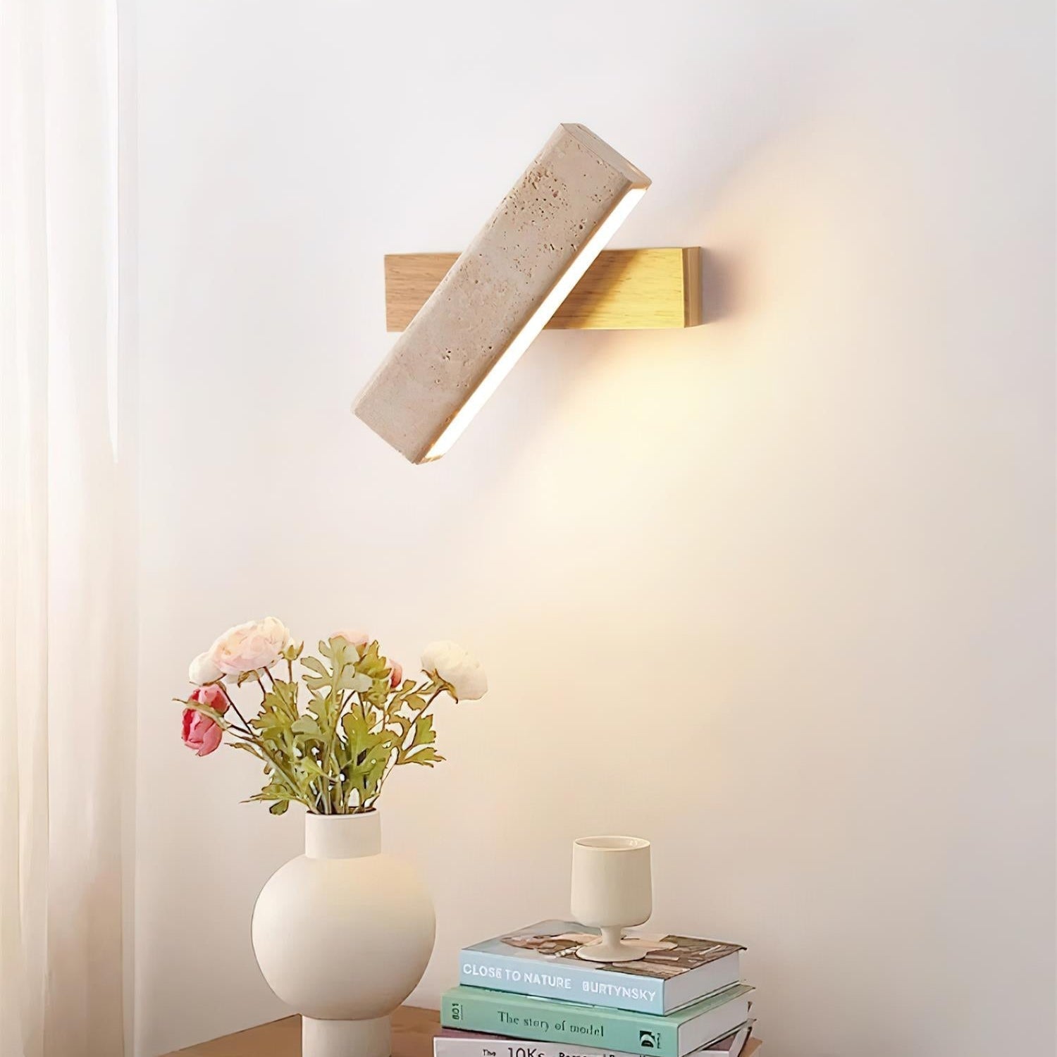 Orbit Applique Murale Rotative Travertin - Neutralighting