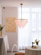 Aurora Lustre Rose Murano Verre Superposé Vintage Luxe - Neutralighting
