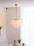 Aurora Lustre Rose Murano Verre Superposé Vintage Luxe - Neutralighting