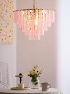 Aurora Lustre Rose Murano Verre Superposé Vintage Luxe - Neutralighting