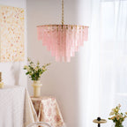 Aurora Lustre Rose Murano Verre Superposé Vintage Luxe - Neutralighting
