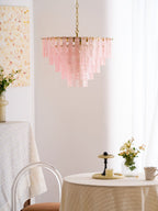 Aurora Lustre Rose Murano Verre Superposé Vintage Luxe - Neutralighting