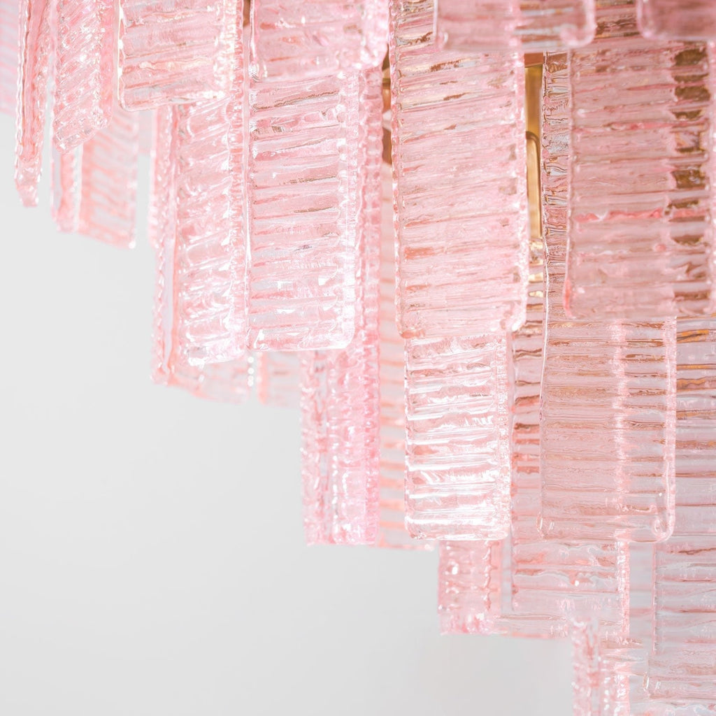 Aurora Lustre Rose Murano Verre Superposé Vintage Luxe - Neutralighting
