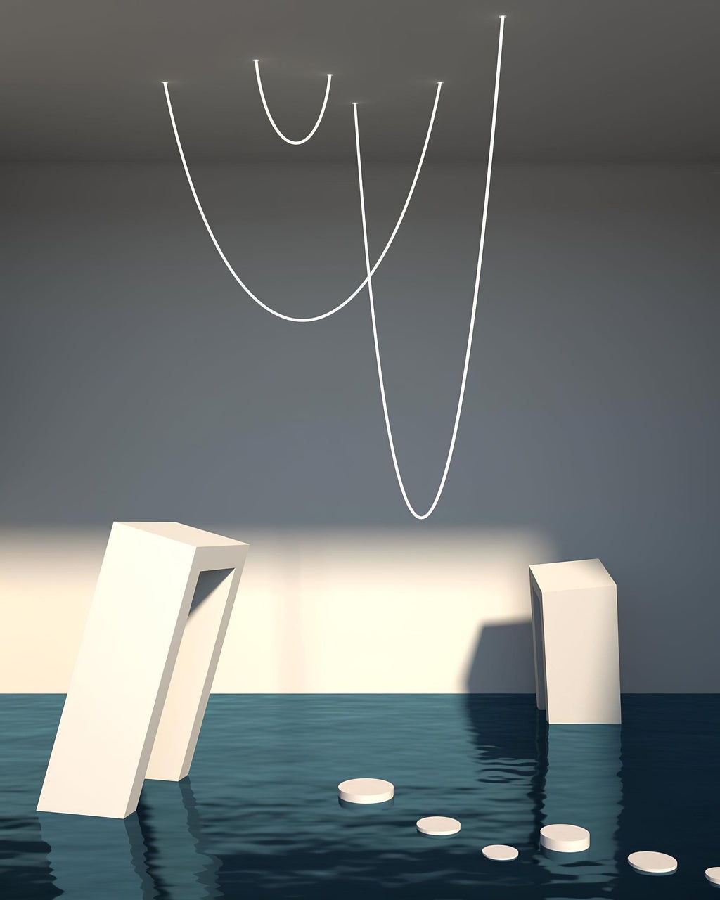 Solara Suspension Courbe Flexible Silicone Laiton - Neutralighting