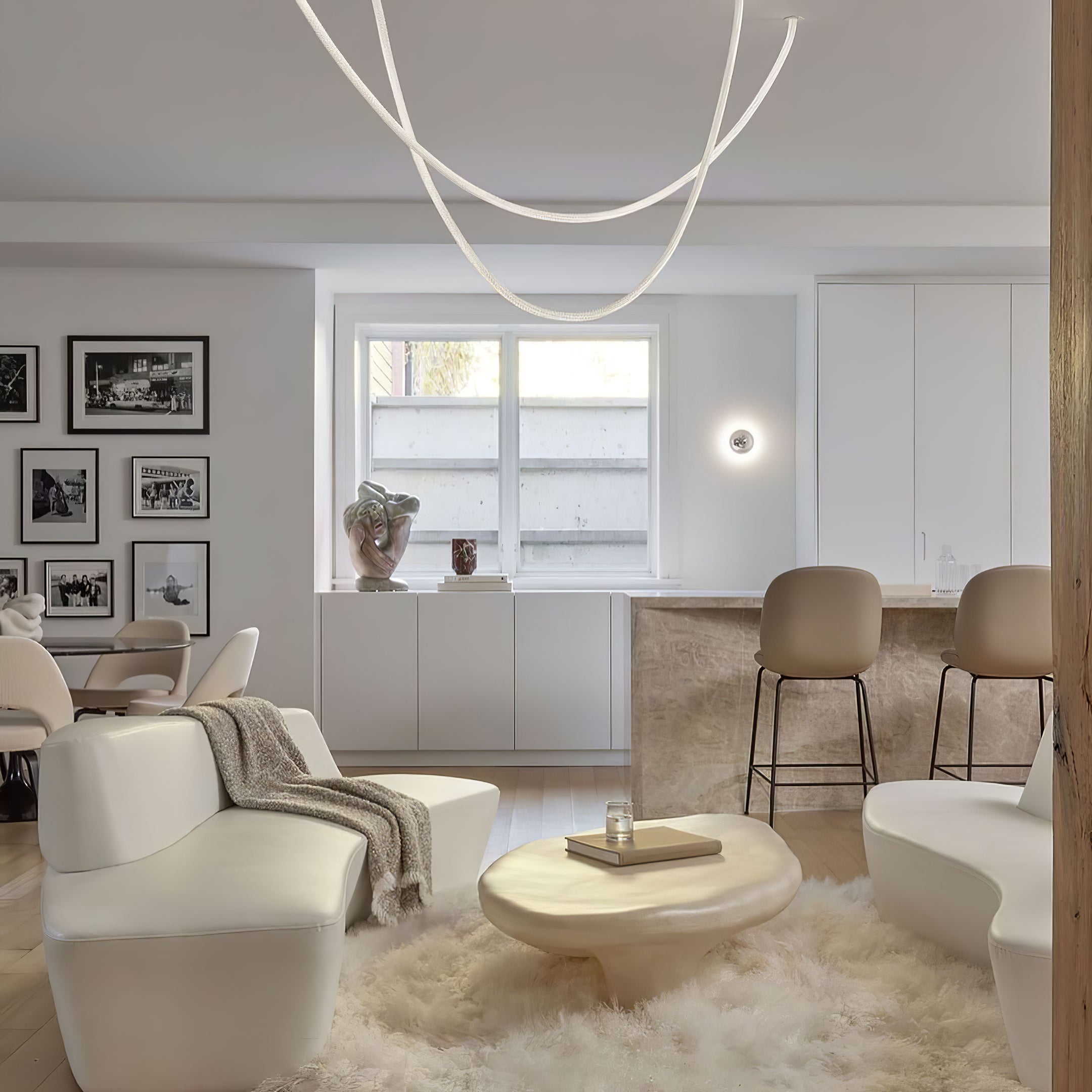 Solara Suspension Courbe Flexible Silicone Laiton - Neutralighting