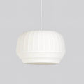 Suspension Luminaire Soie Abat-jour Blanc Tissu Lignes Verticales Doux Moderne Minimaliste - Neutralighting