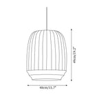Suspension Luminaire Soie Abat-jour Blanc Tissu Lignes Verticales Doux Moderne Minimaliste - Neutralighting